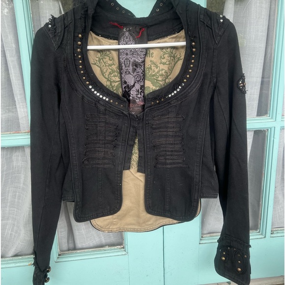 =NEW! MISS ME Cool Black Studded Jacket - Picture 6 of 9